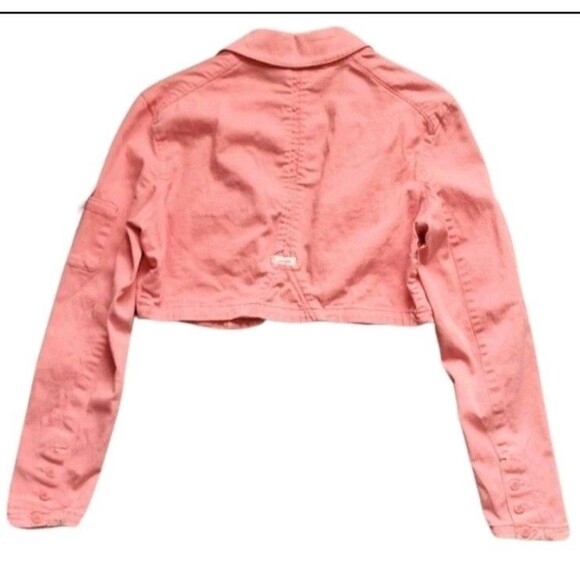 Y2K Ecko Red Cropped Pink Jacket Women’s Medium – Logo Patch Streetwear 2000s - Picture 3 of 8